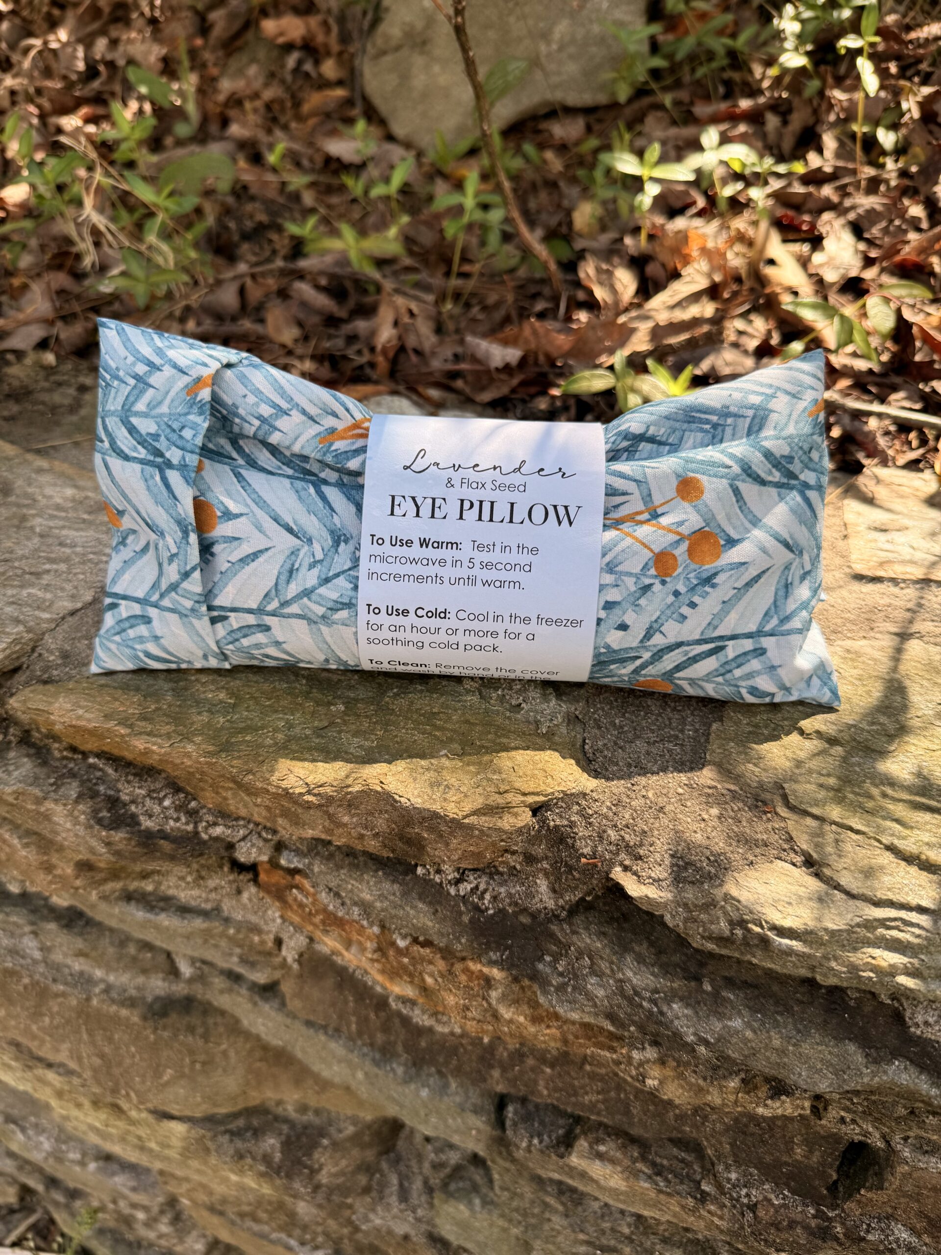 Aqua Lavender and Flax Seed Eye Pillow - Image 4