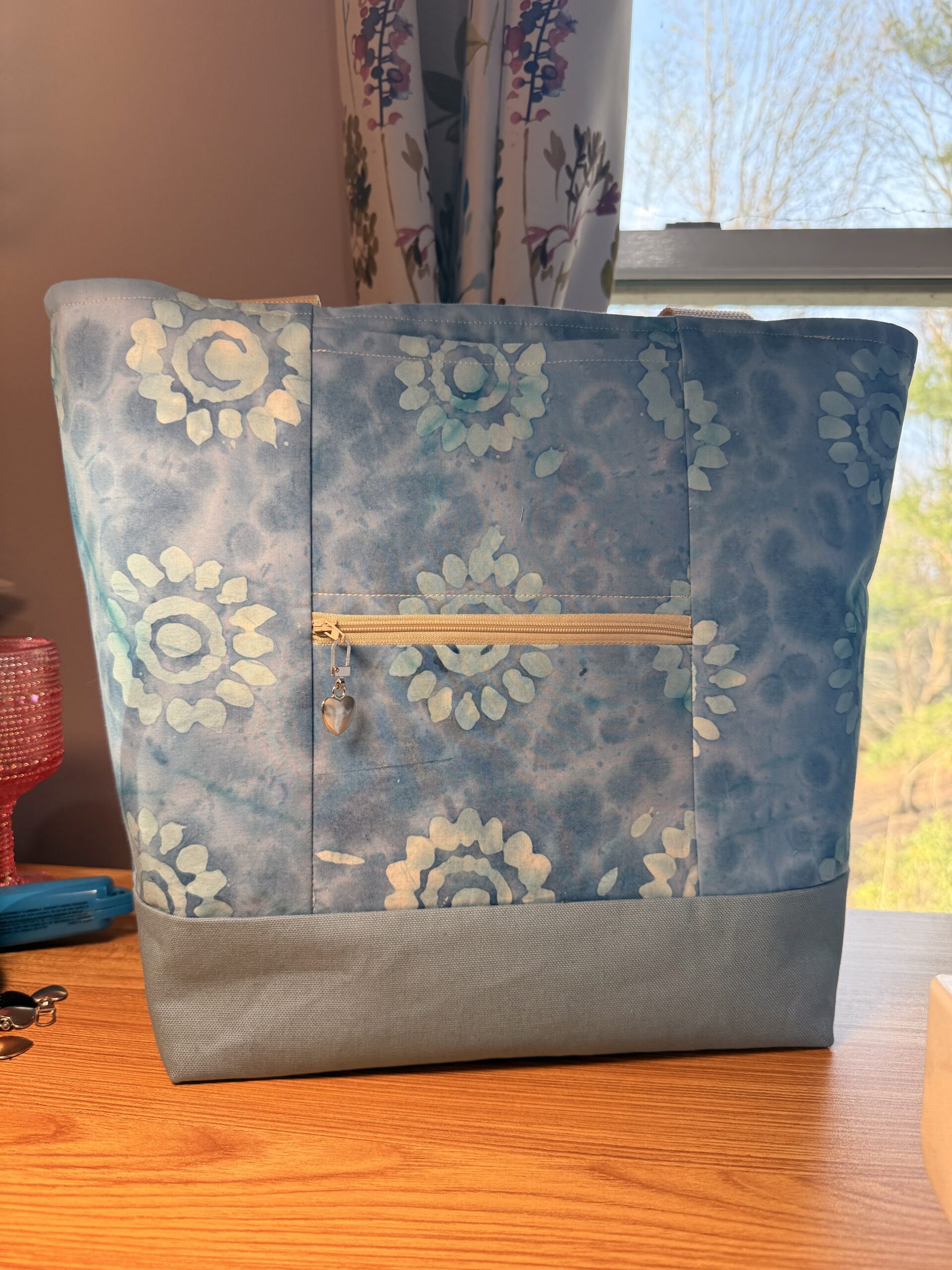 Blue Tie Dye Tote Bag - Image 2