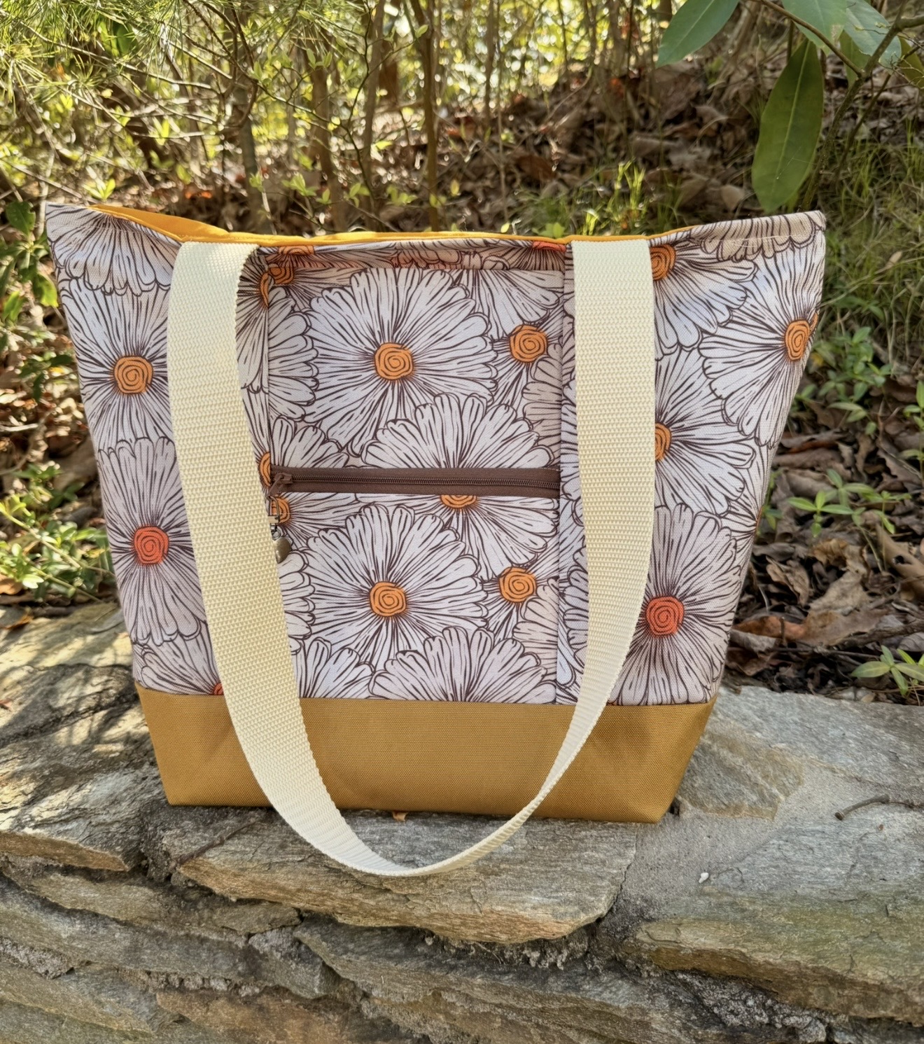 Tote bag with flowers on it